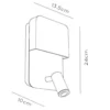 Boxer Aplique de pared LED con foco, blanco