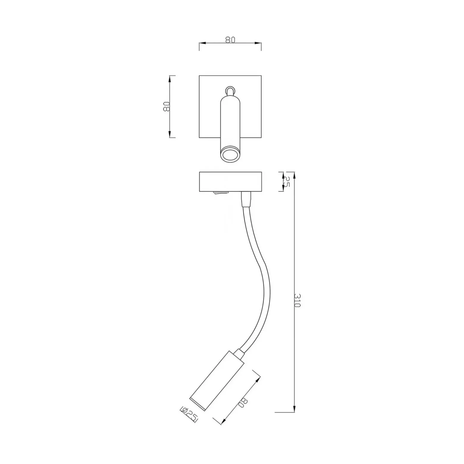 Brahe I Aplique de pared LED, lámpara de lectura, blanco