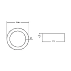BRUMBERG Anillo circular Biro Ø 60cm, 40 W, encendido/apagado, negro, 830