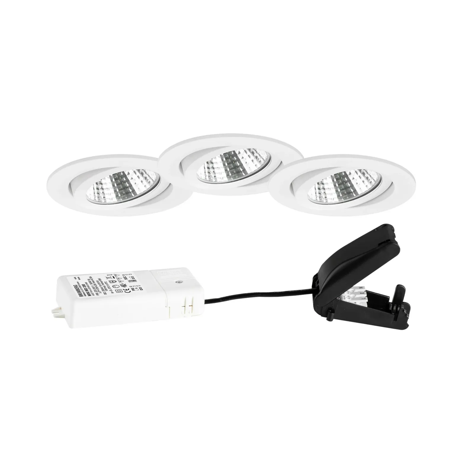 BRUMBERG BB03 Caja de conexiones redonda atenuable foco, 3 piezas blanco