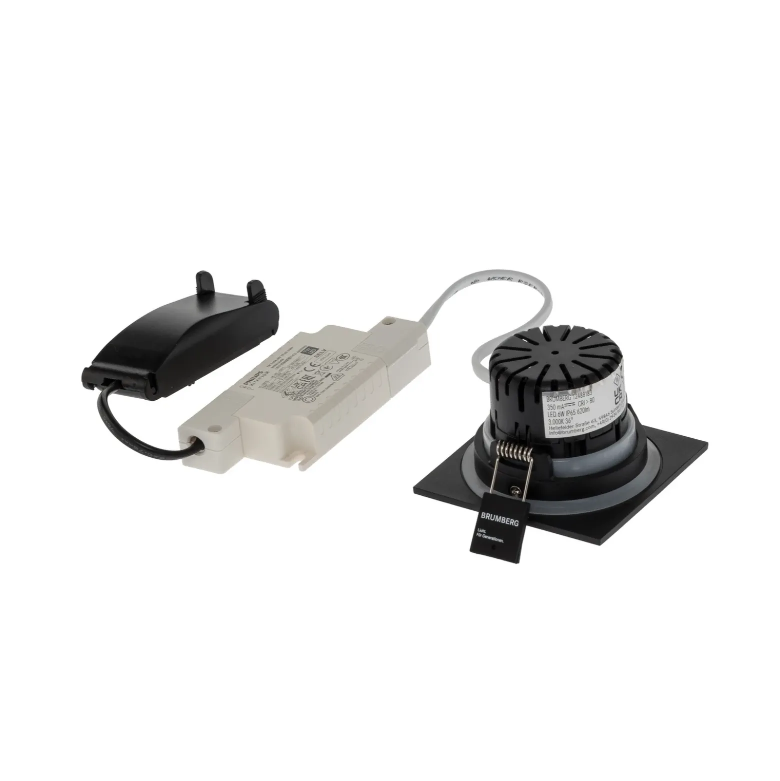 BRUMBERG BB25 foco empotrable IP65 RC caja de conexiones negro mate