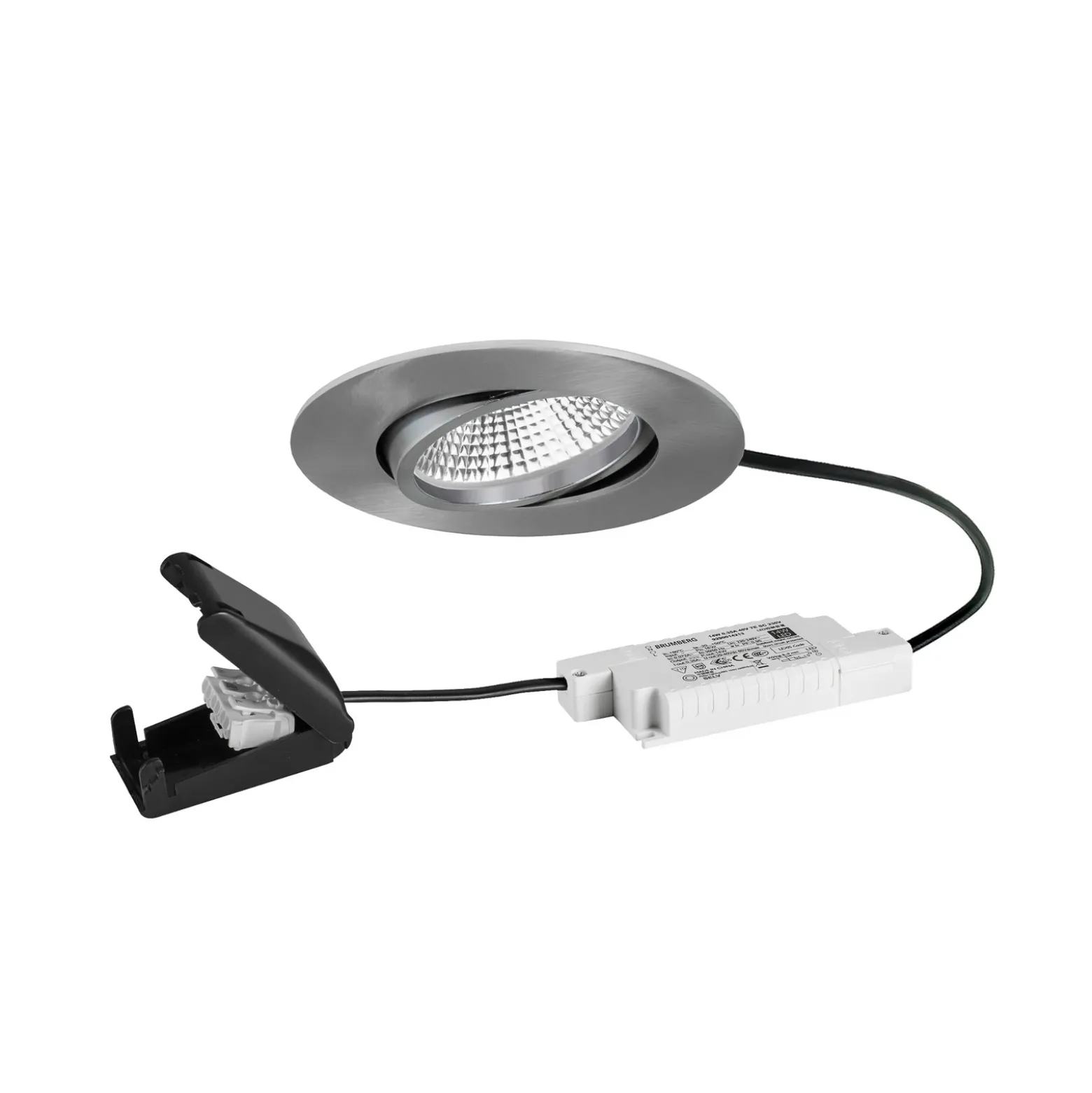 BRUMBERG BB23 foco LED IP65 atenuable caja de conexiones níquel mate