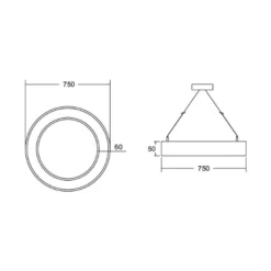 BRUMBERG Biro Circle Ring5 arriba/abajo Ø 75cm on/off negro 840
