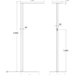 BRUMBERG Devan pie de oficina LED up/down dim 840