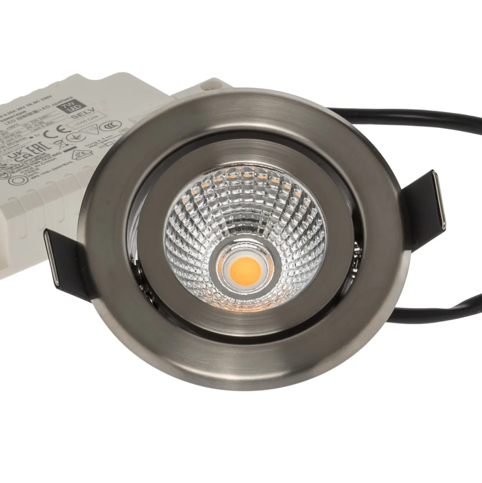 BRUMBERG Foco empotrable LED BB09, RC atenuable, acero inoxidable