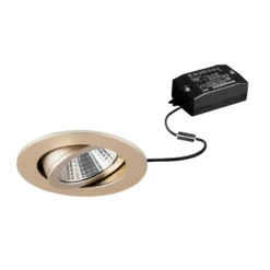 BRUMBERG Foco empotrable LED Tirrel-R, encendido/apagado, oro claro