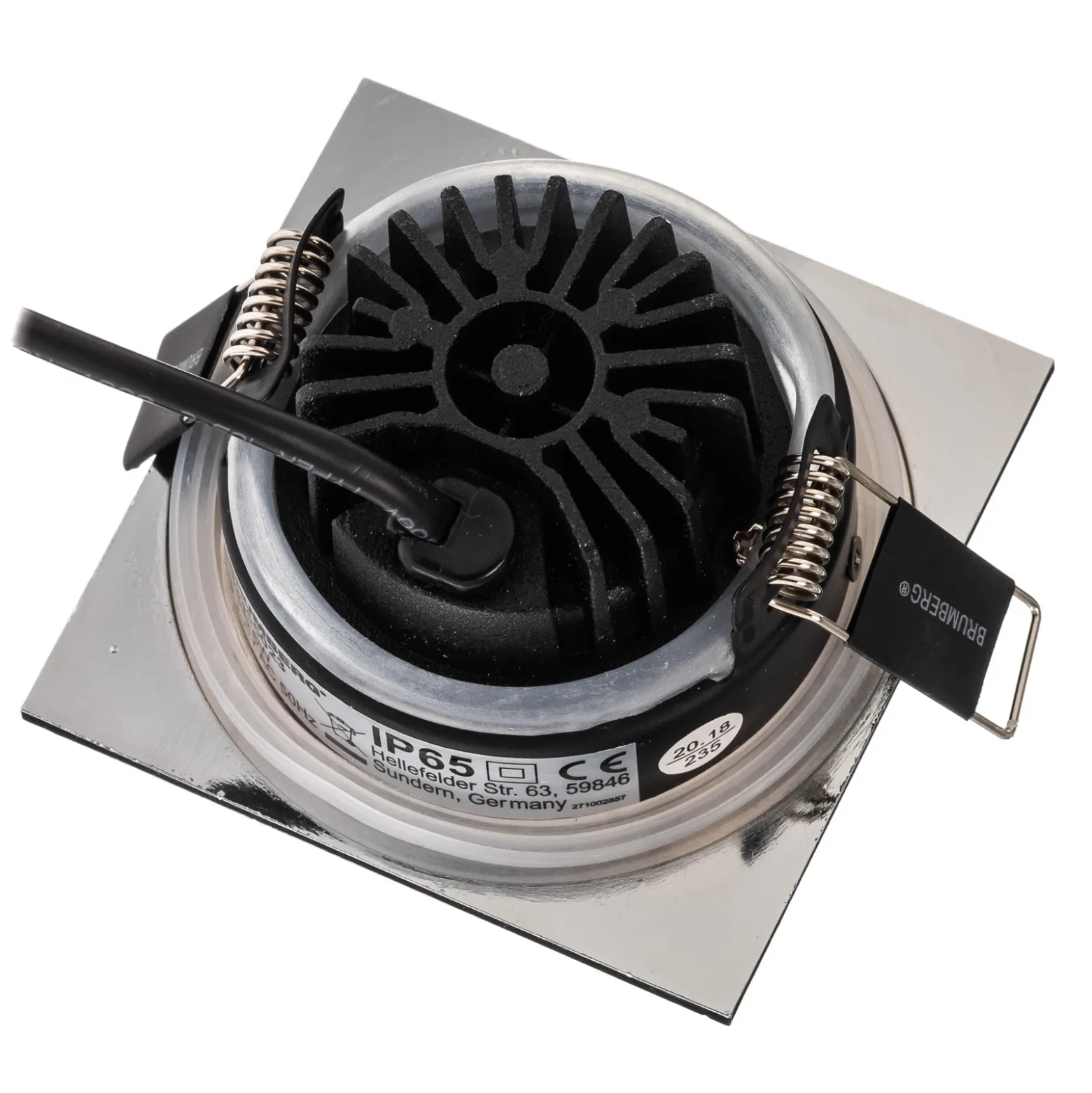 BRUMBERG foco IP65 angular conmutable cromo