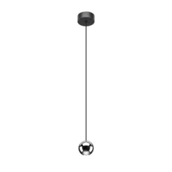 BRUMBERG Lámpara colgante LED Bola, aluminio, negro/cromo