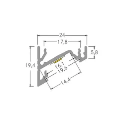 BRUMBERG One Perfil angular LED para montaje en superficie, aluminio, 2