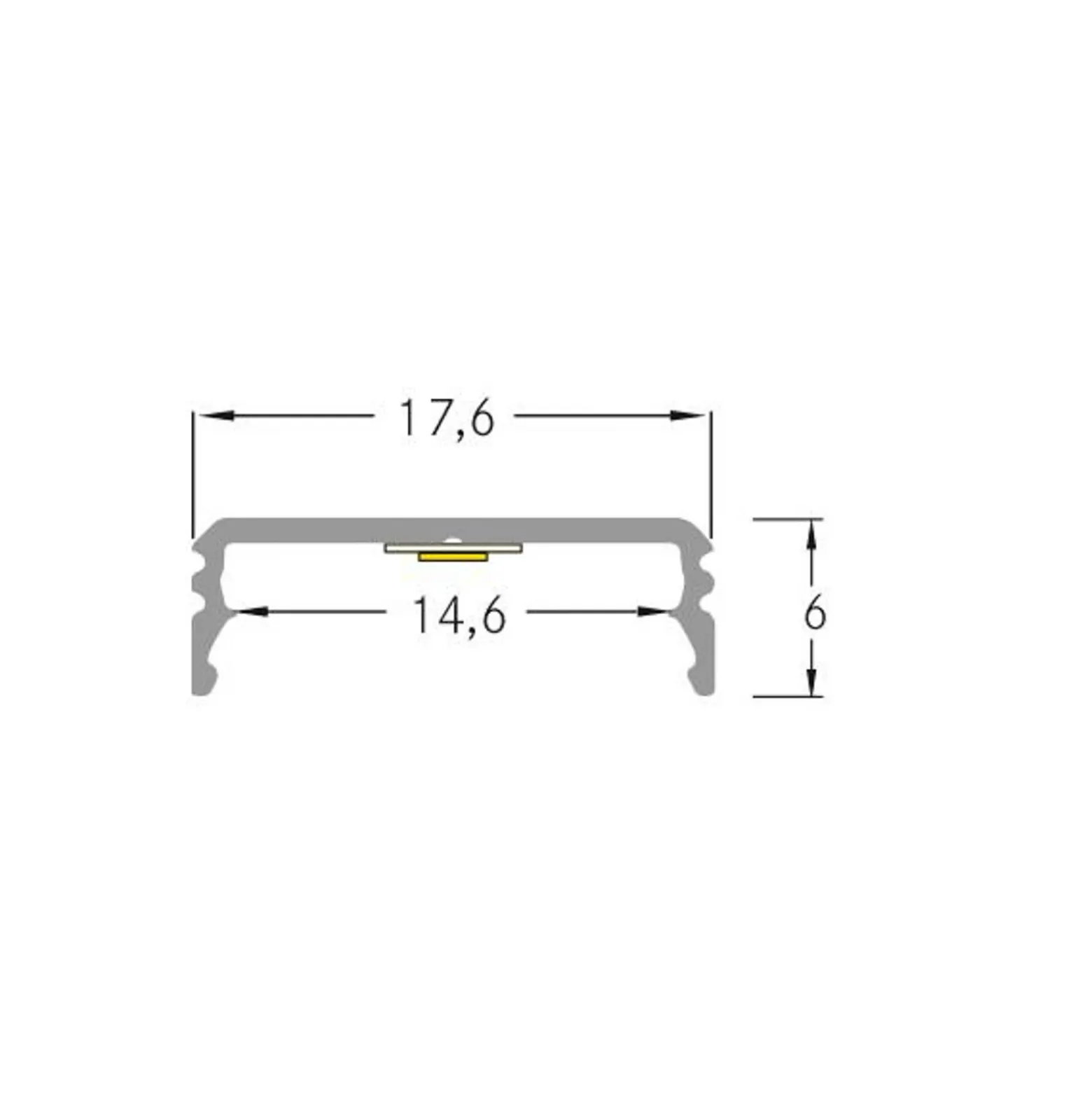 BRUMBERG One Perfil LED para montaje en superficie, aluminio, plano, 2