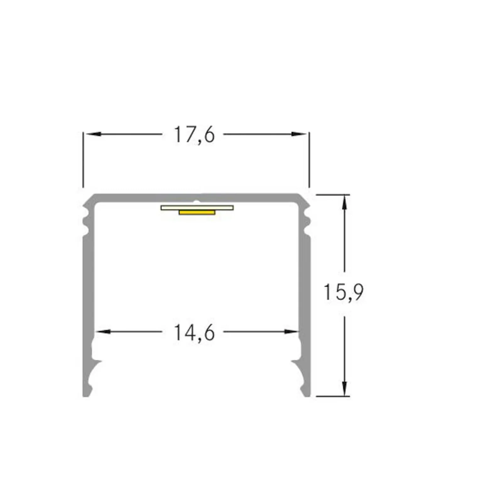 BRUMBERG One Perfil LED para montaje en superficie, aluminio, alto, 1 metro