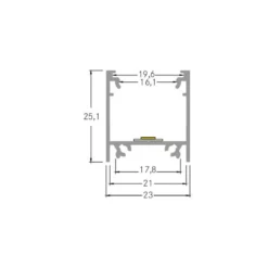BRUMBERG perfil adicional altura 25 mm longitud 1 m blanco