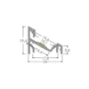 BRUMBERG perfil angular adicional, longitud 1 metro, aluminio