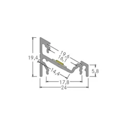 BRUMBERG perfil angular adicional, longitud 2 metros, blanco