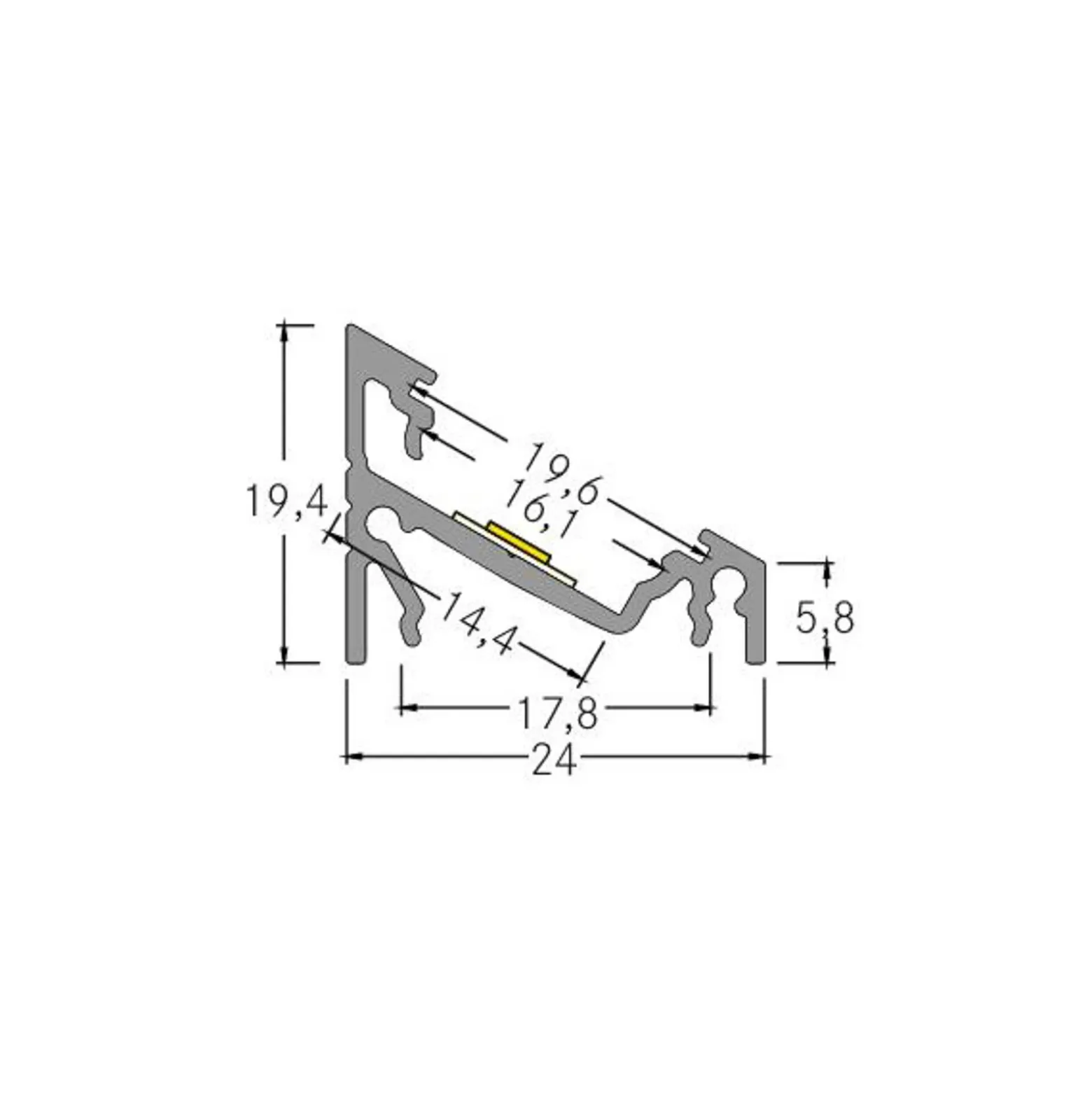 BRUMBERG perfil angular adicional, longitud 2 metros, negro
