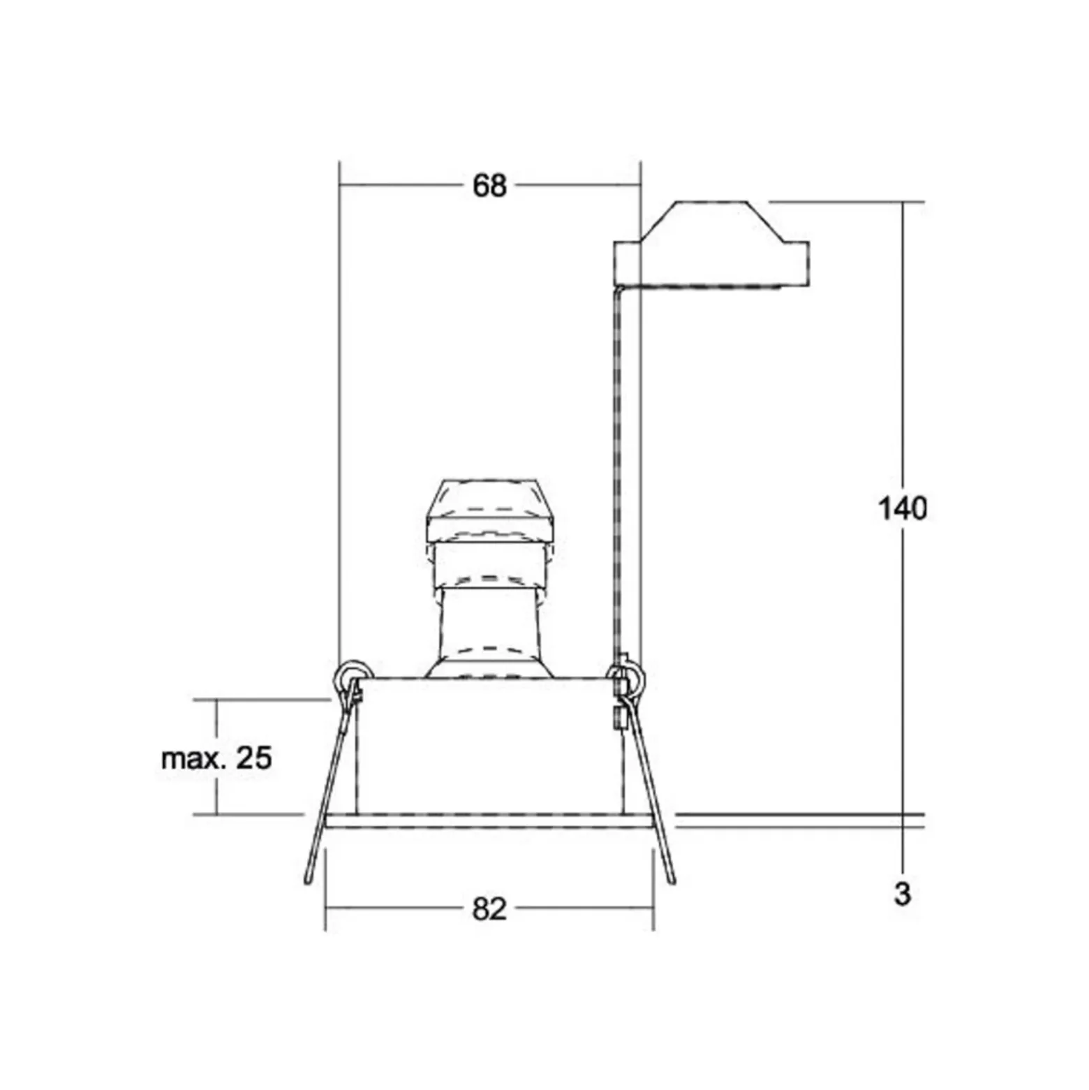 BRUMBERG Tirrel foco empotrable GU10 profundo, redondo, aluminio