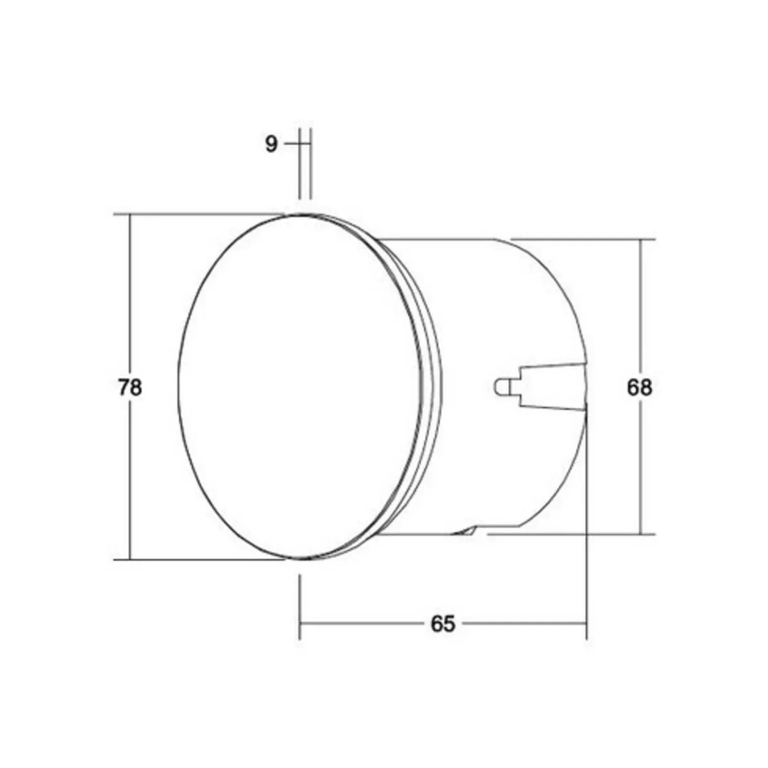 BRUMBERG Wall Kit68 foco plano redondo negro