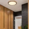 Bruno Plafón LED con marco de madera CCT Ø 30 cm