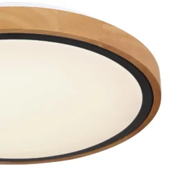 Bruno Plafón LED con marco de madera CCT Ø 30 cm