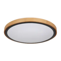 Bruno Plafón LED con marco de madera CCT Ø 44 cm