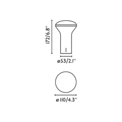 Buddy lámpara de mesa LED recargable, blanco/azul, policarbonato, Ø 11 cm
