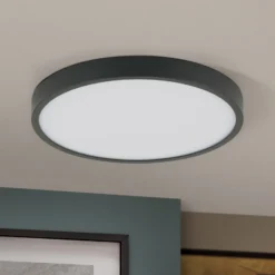 Bully Plafón LED en negro, 3.000 K, Ø24cm