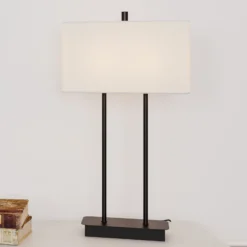 By Rydéns Luton lámpara mesa, blanco/negro, 56cm