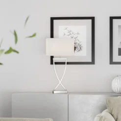 By Rydéns Omega lámpara de mesa cromo/blanco altura 52cm