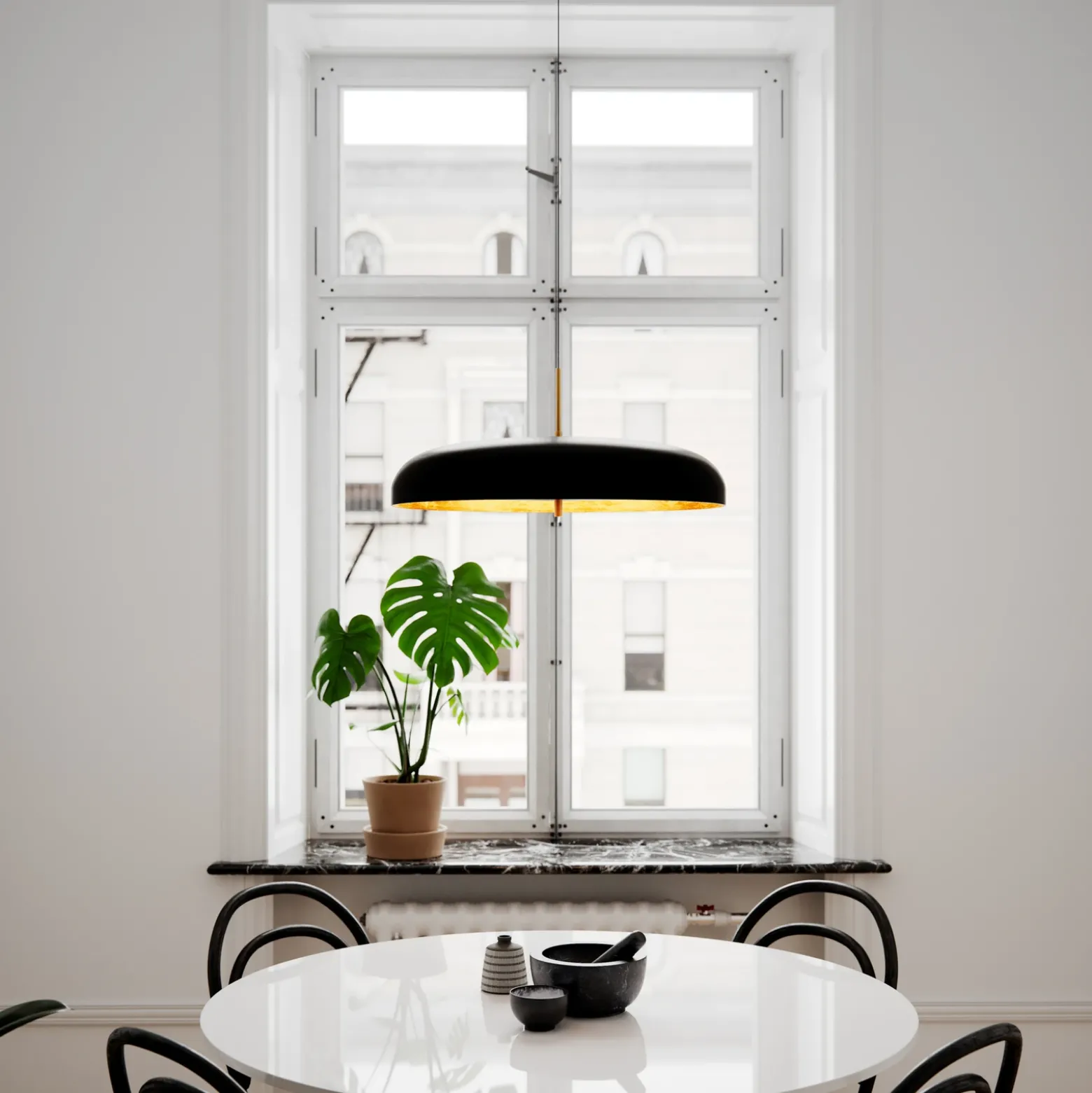 By Rydéns Shelby colgante negro/interior oro