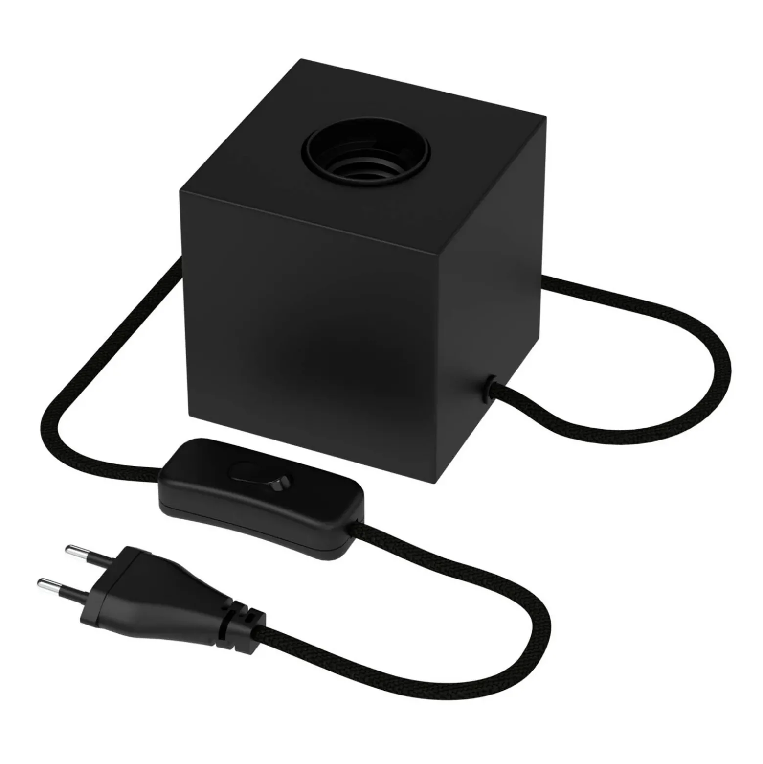 Calex lámpara de mesa en forma cubo, negro