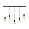 Calex Retro lámpara colgante angular 5 luces negro