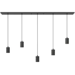 Calex Retro lámpara colgante angular 5 luces negro