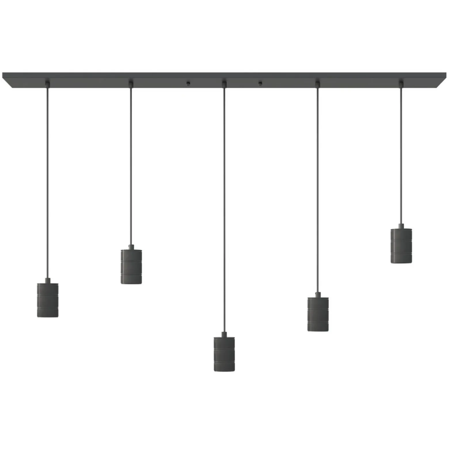 Calex Retro lámpara colgante angular 5 luces negro