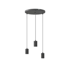 Calex Retro lámpara colgante redondo 3 luces negro
