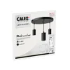 Calex Retro lámpara colgante redondo 3 luces negro