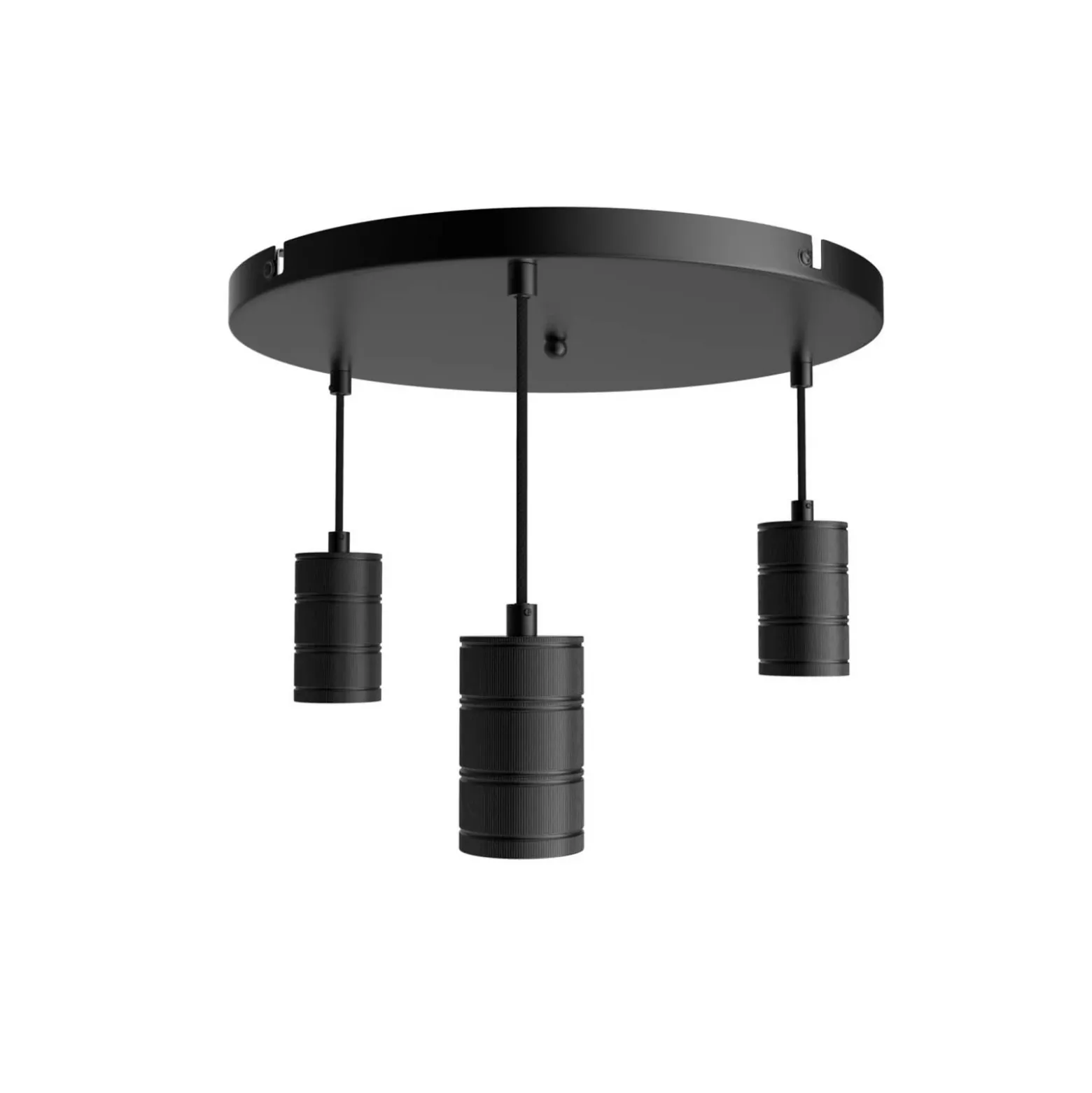 Calex Retro lámpara colgante redondo 3 luces negro