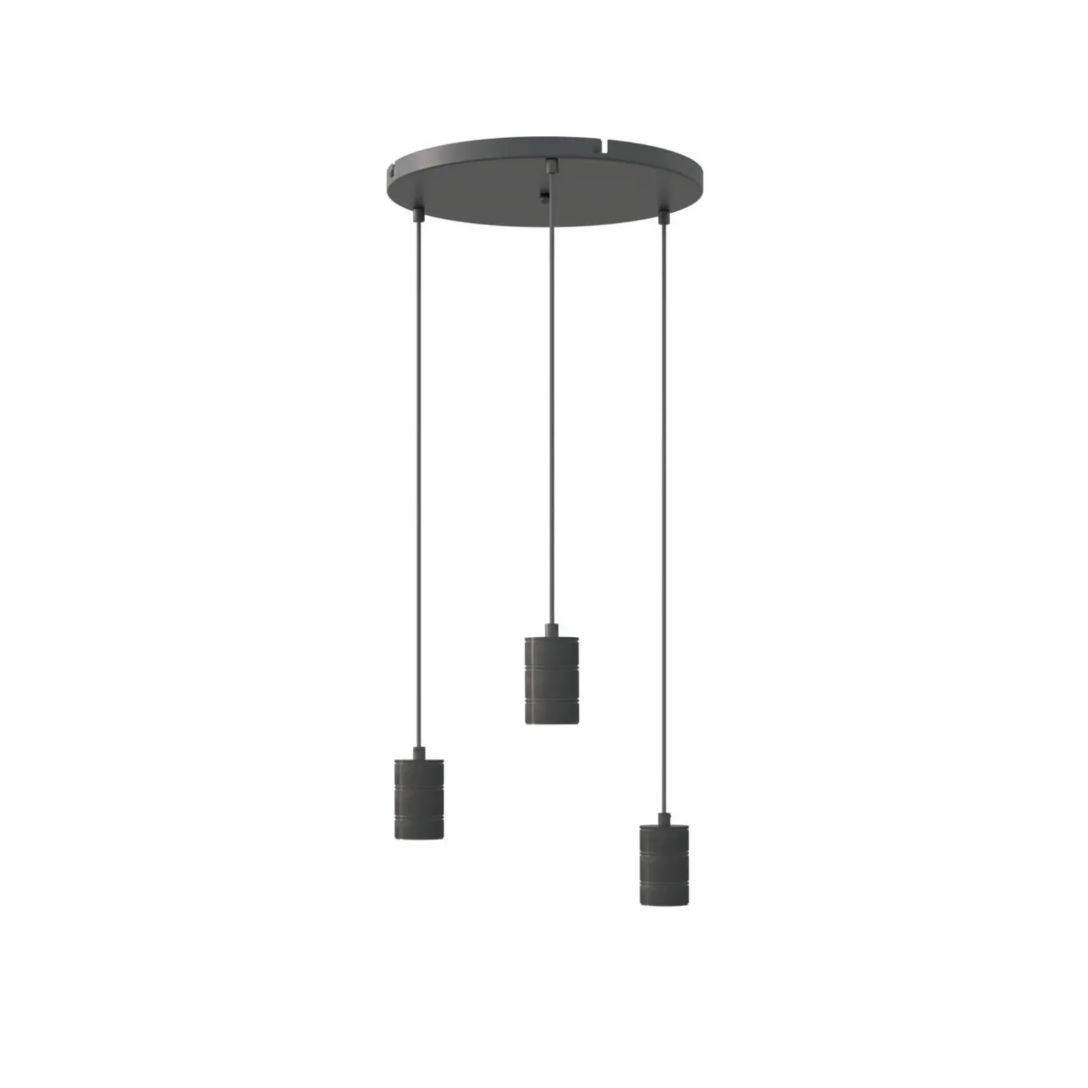 Calex Retro lámpara colgante redondo 3 luces negro
