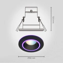 Calex Smart Halo downlight empotrable CCT RGB negro