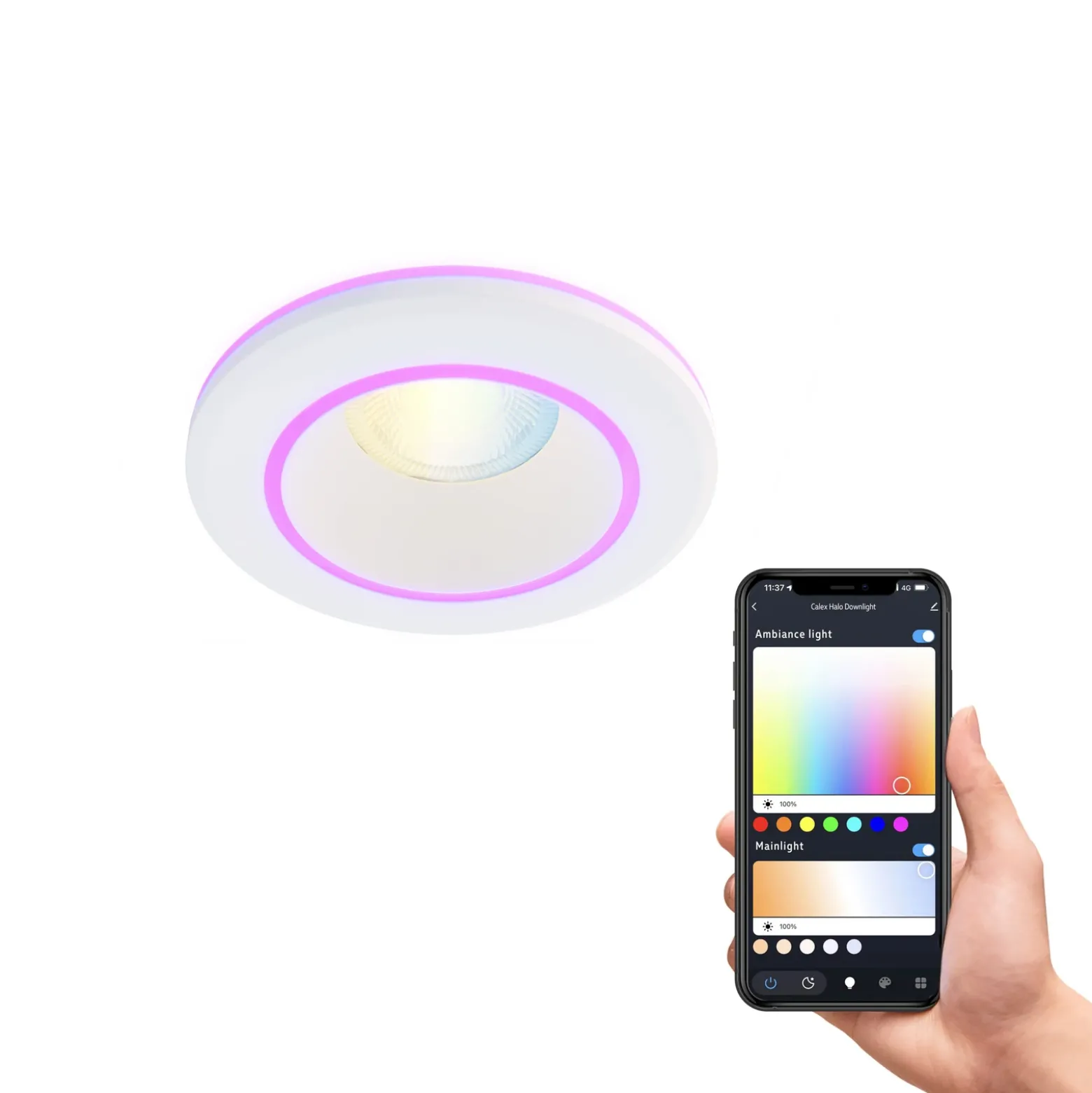 Calex Smart Halo downlight empotrable CCT RGB blanco