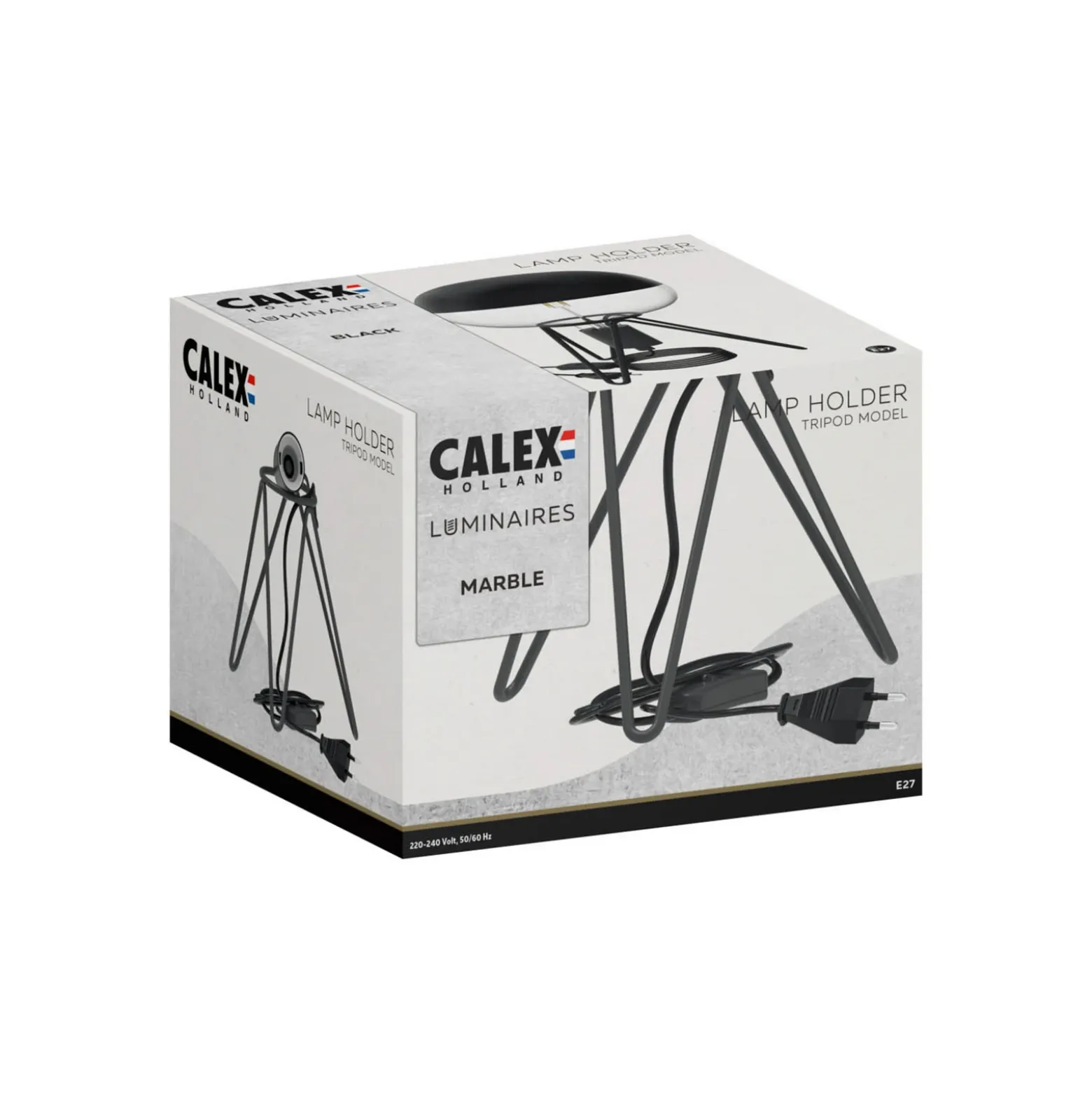 Calex Tripod lámpara de mesa, negro