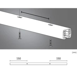 Carril Paulmann URail, cromo mate, longitud 50 cm, aluminio