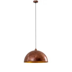 Casimir lámpara colgante, cobre bruñido, Ø 50 cm, metal, E27