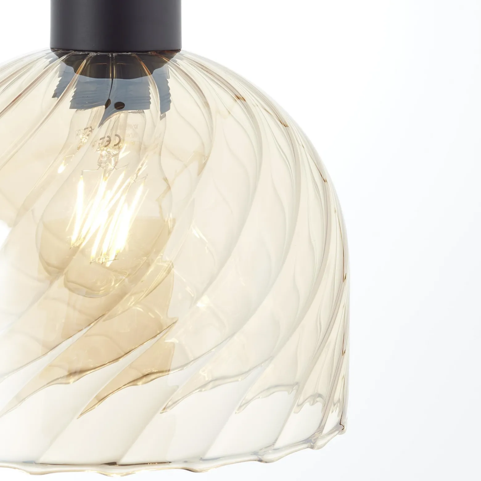 Casto lámpara colgante, Ø 19 cm, ámbar, cristal