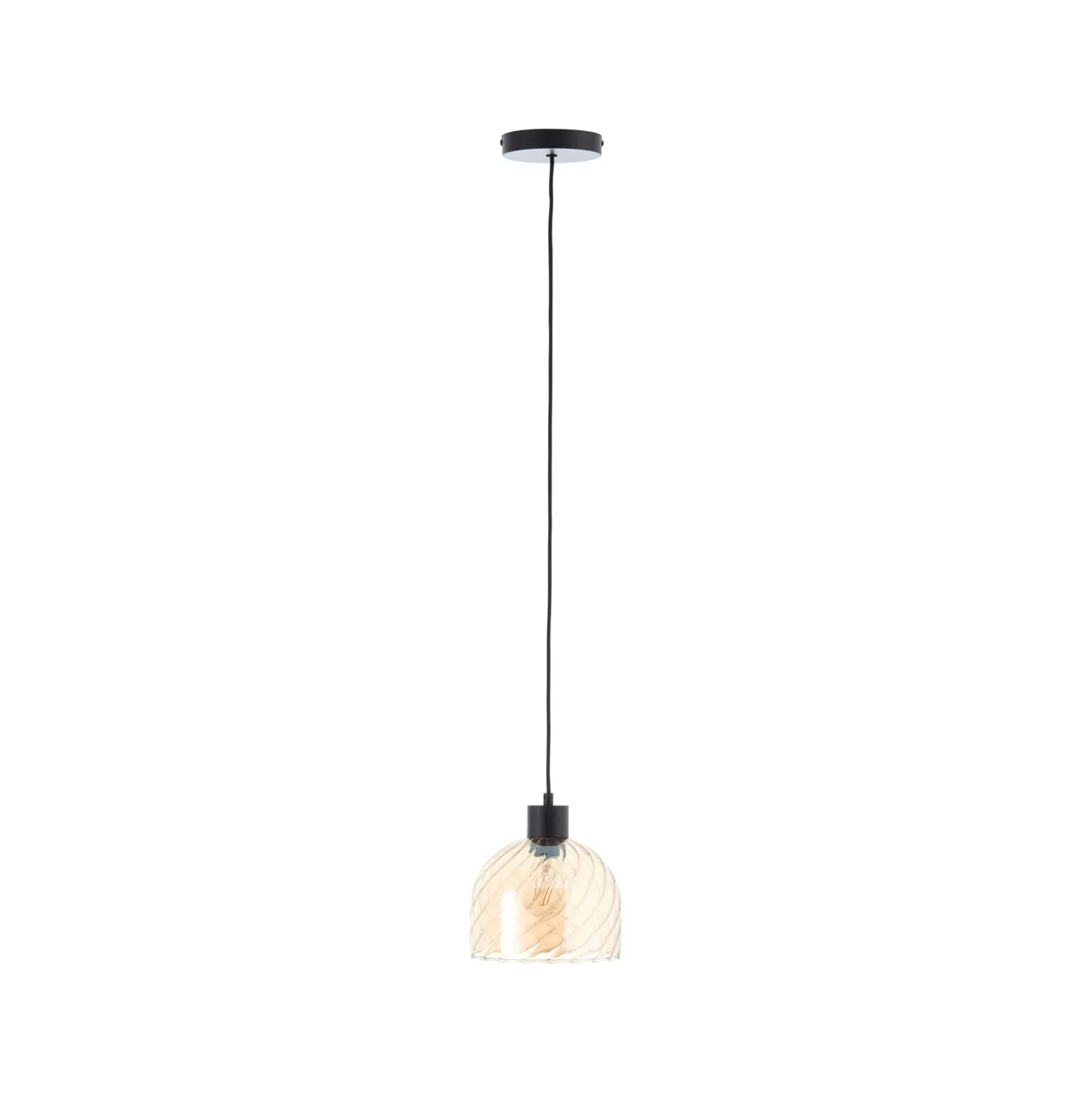 Casto lámpara colgante, Ø 19 cm, ámbar, cristal