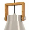 Cawton lámpara colgante, Ø 16 cm, acero/marrón, acero/madera