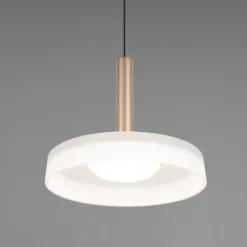 Celeste lámpara colgante LED, blanco/marrón, Ø 22 cm, cristal, atenuable