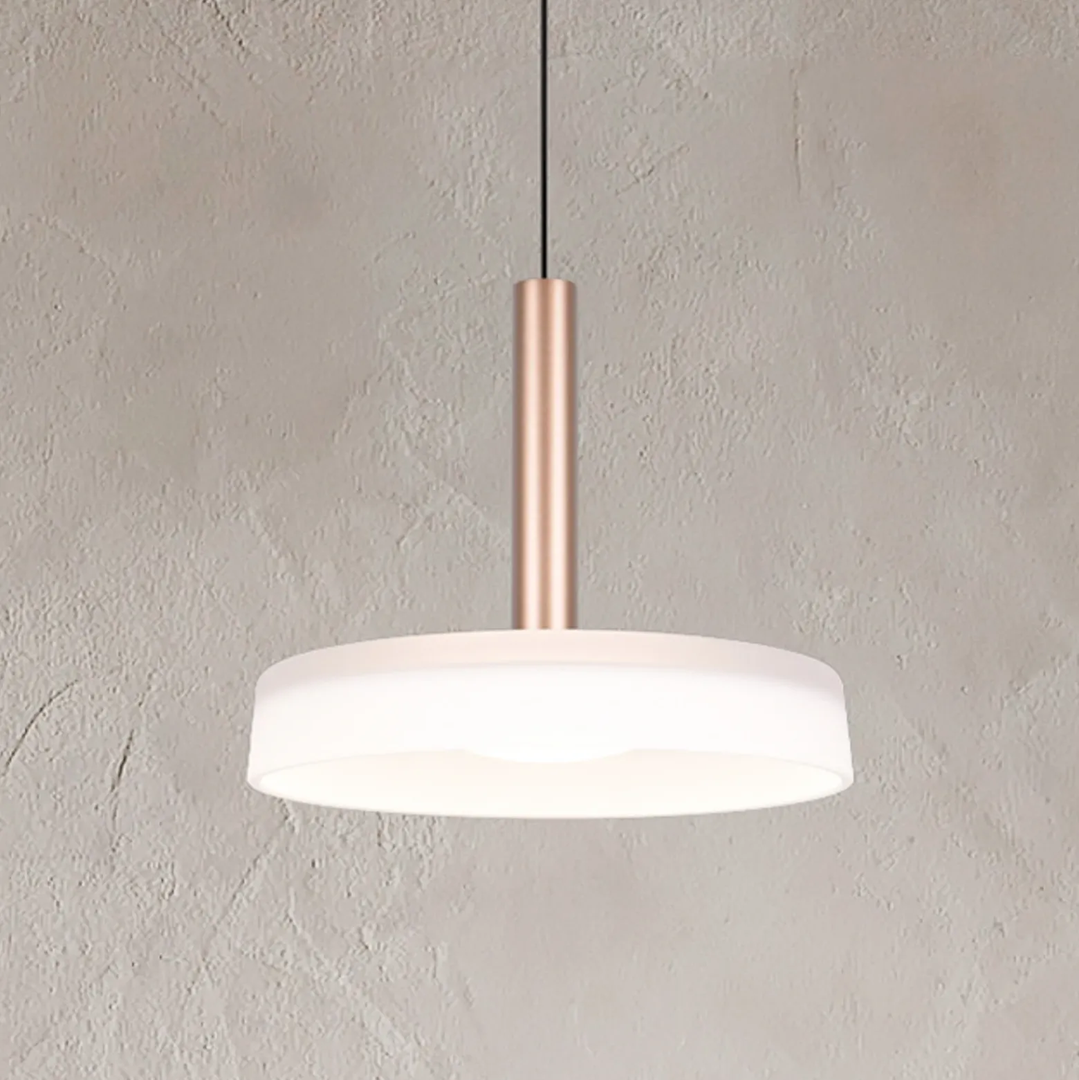 Celeste lámpara colgante LED, blanco/marrón, Ø 22 cm, cristal, atenuable