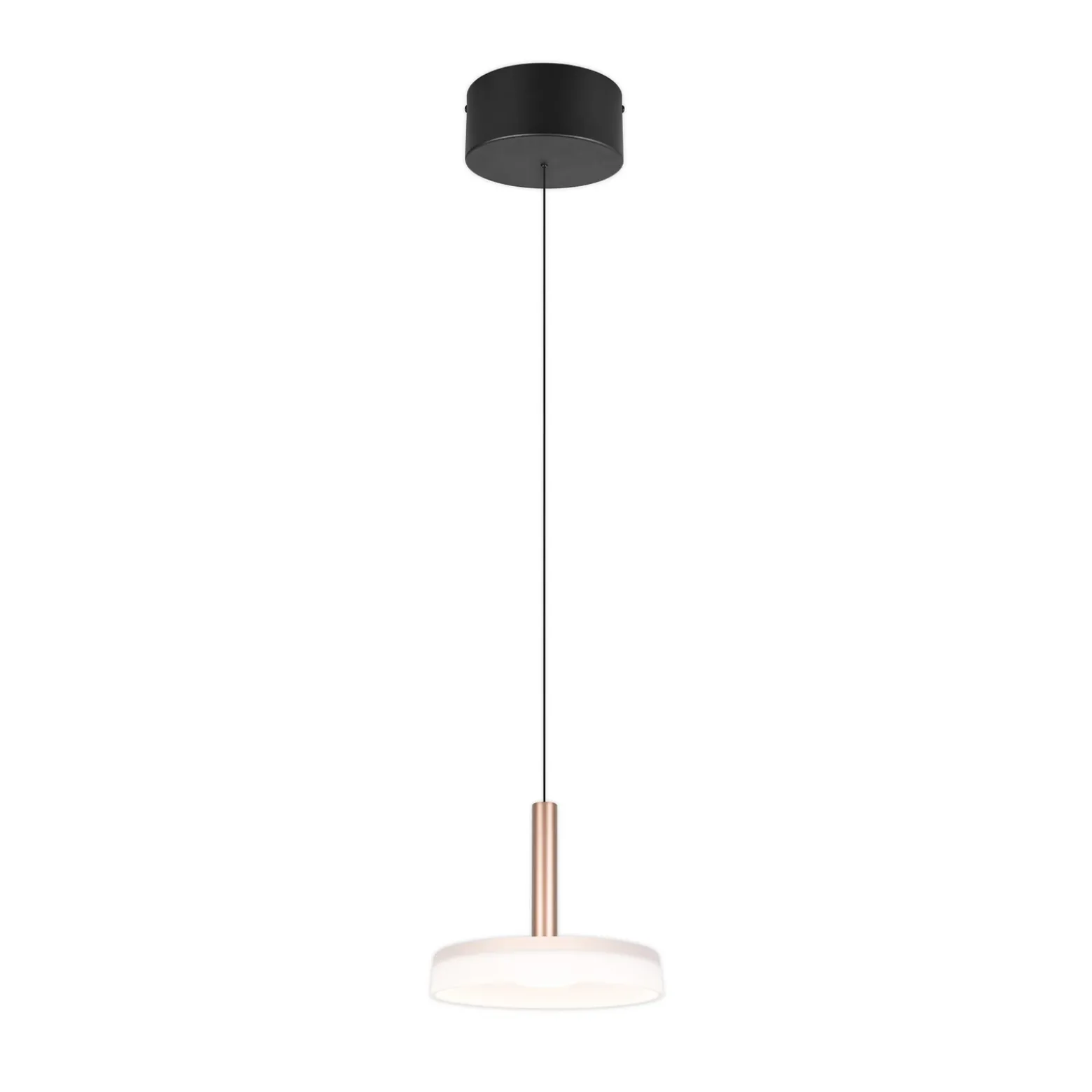 Celeste lámpara colgante LED, blanco/marrón, Ø 22 cm, cristal, atenuable