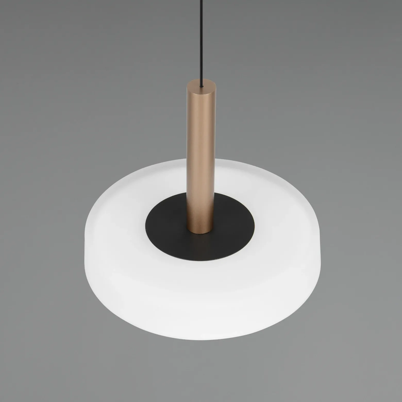 Celeste lámpara colgante LED, blanco/marrón, Ø 22 cm, cristal, atenuable