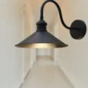Christer aplique de pared, negro, ancho 24 cm, metal, E27
